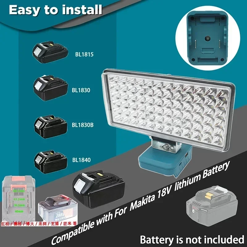 72 Bead Car LED Work Light Flashlight Torch For Milwaukee 18V 20V Li-ion Battery, view 23
