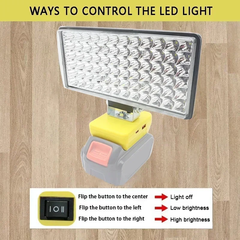 72 Bead Car LED Work Light Flashlight Torch For Milwaukee 18V 20V Li-ion Battery, view 28