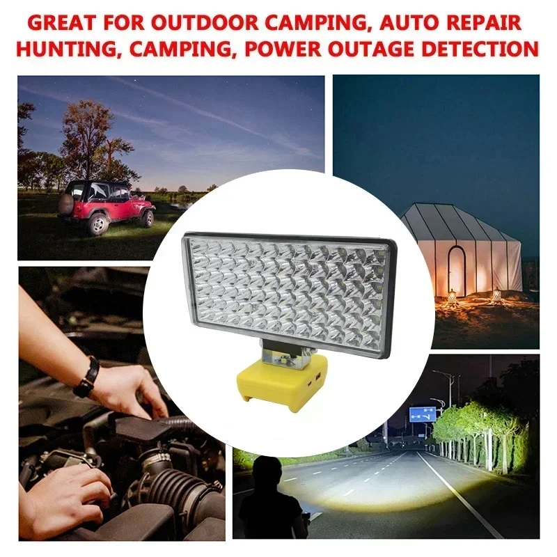 72 Bead Car LED Work Light Flashlight Torch For Milwaukee 18V 20V Li-ion Battery, view 31