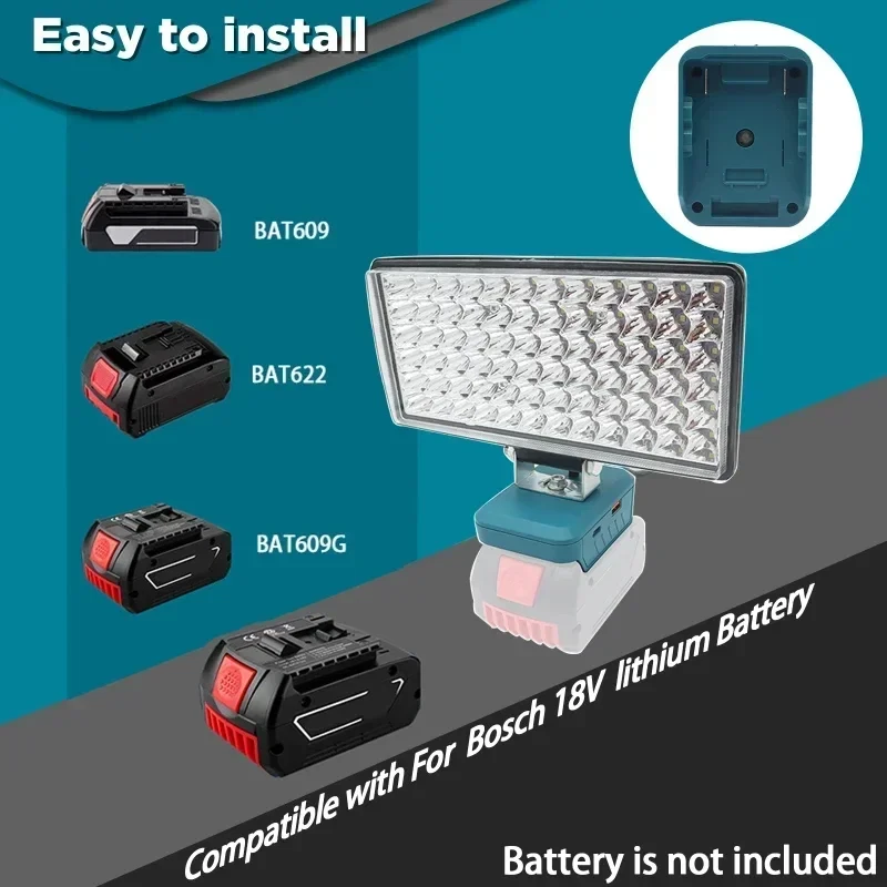 72 Bead Car LED Work Light Flashlight Torch For Milwaukee 18V 20V Li-ion Battery, view 33