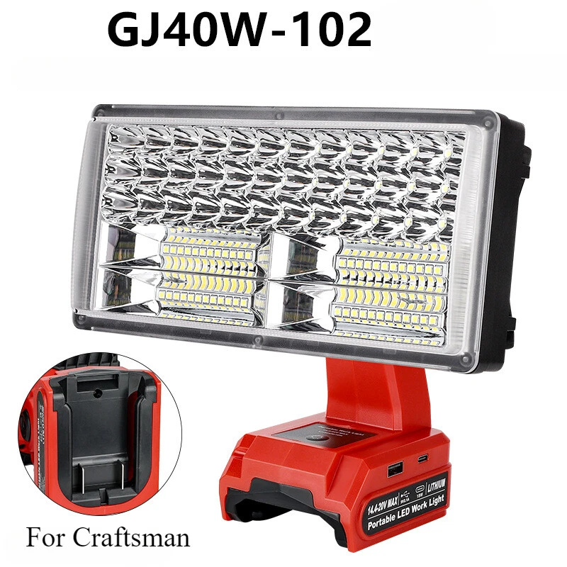 4200LM Cordless LED Work Light Flashlights Floodlight for Dewalt 18v 20V Battery, view 24