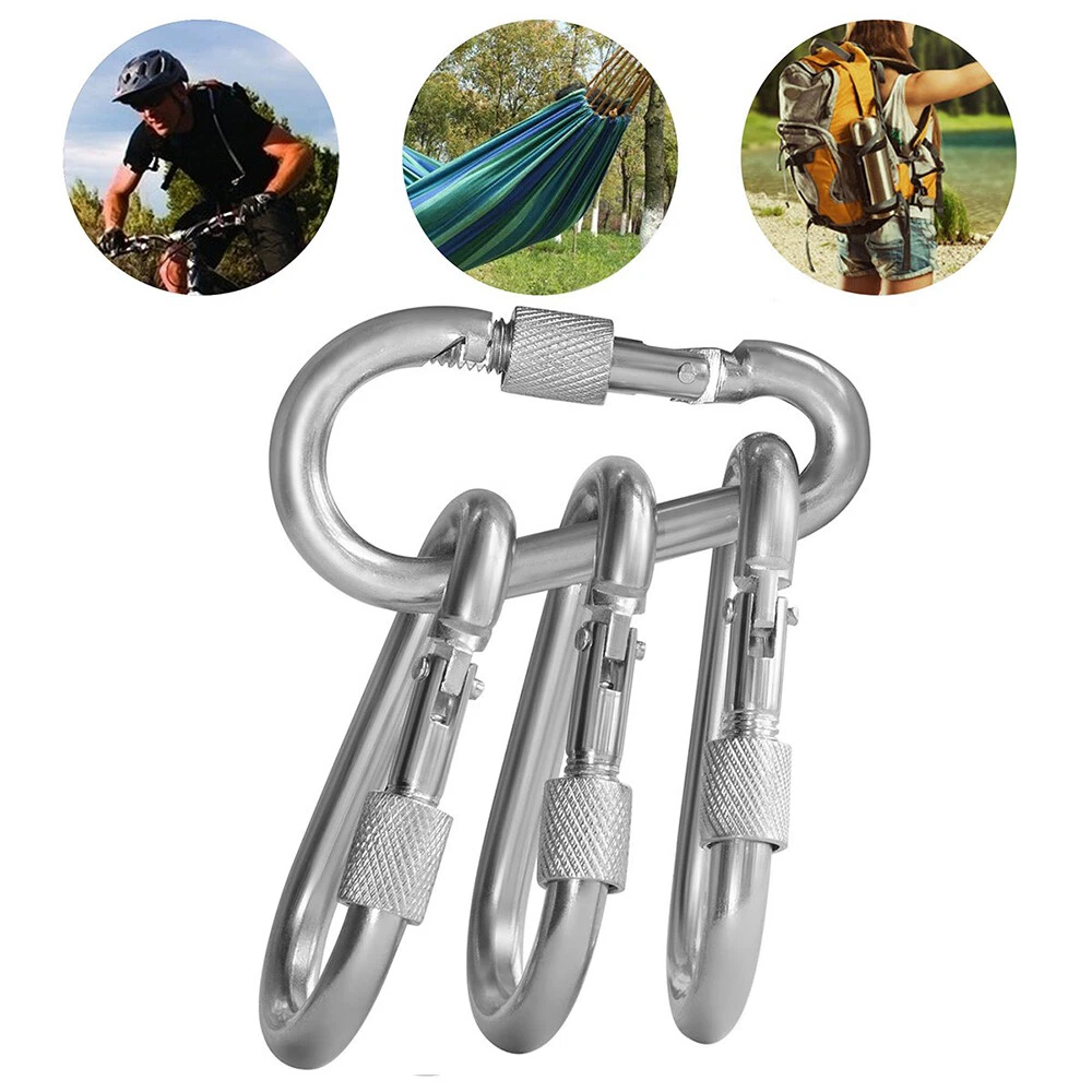 Small & Large CARABINER CLIP - HARDWARE Stainless Steel - WILL NOT RUST OUTDOORS, view 5