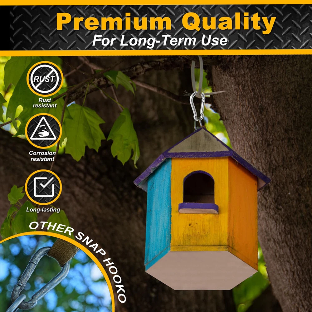Small & Large CARABINER CLIP - HARDWARE Stainless Steel - WILL NOT RUST OUTDOORS, view 7