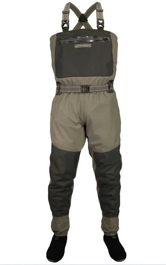 PARAMOUNT OUTDOORS MEN'S DEEP EDDY STOCKINGFOOT CHEST FISHING WADERS SIZE XL