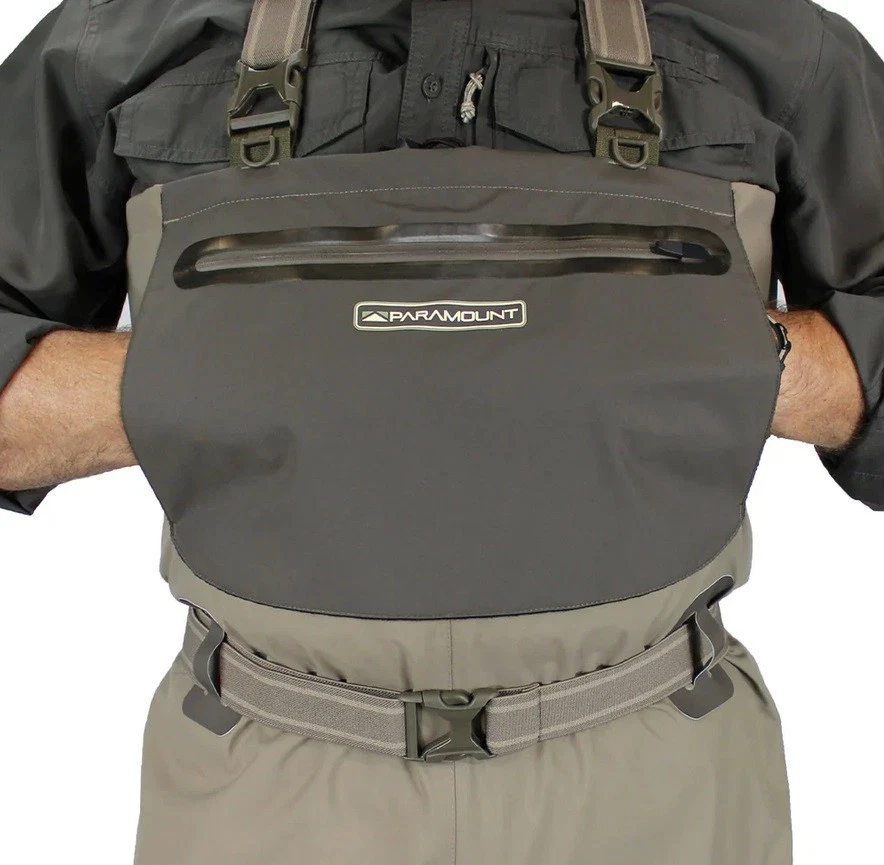PARAMOUNT OUTDOORS MEN'S DEEP EDDY STOCKINGFOOT CHEST FISHING WADERS SIZE XL, view 2