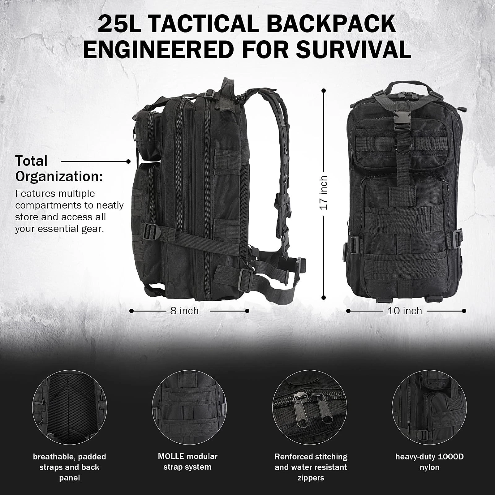 Hunting Hiking Camping Fishing Backpack Equipment Supplies Outdoors Survival Kit, view 5