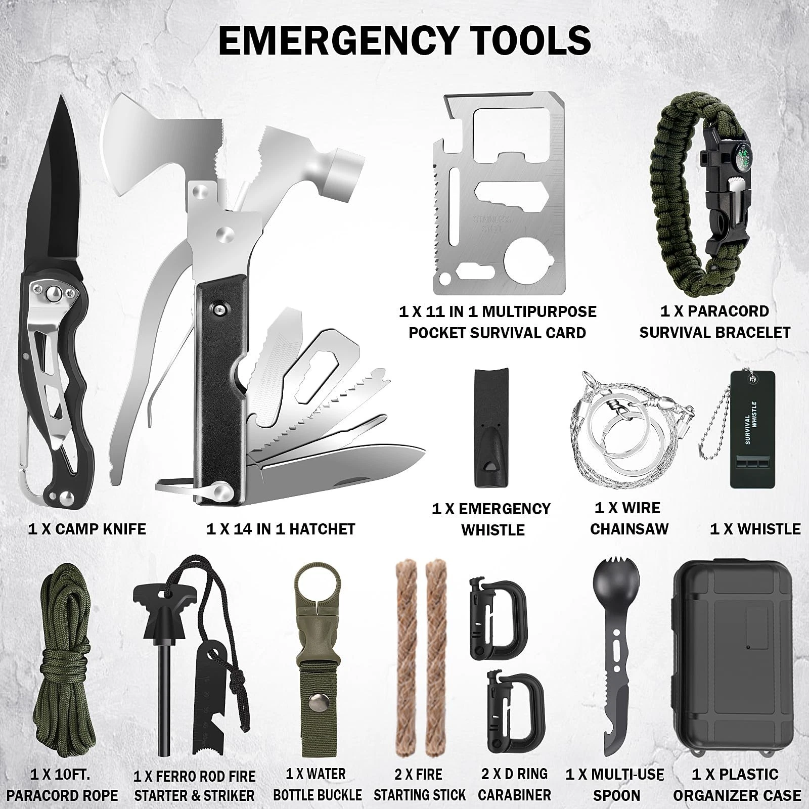 Hunting Hiking Camping Fishing Backpack Equipment Supplies Outdoors Survival Kit, view 9