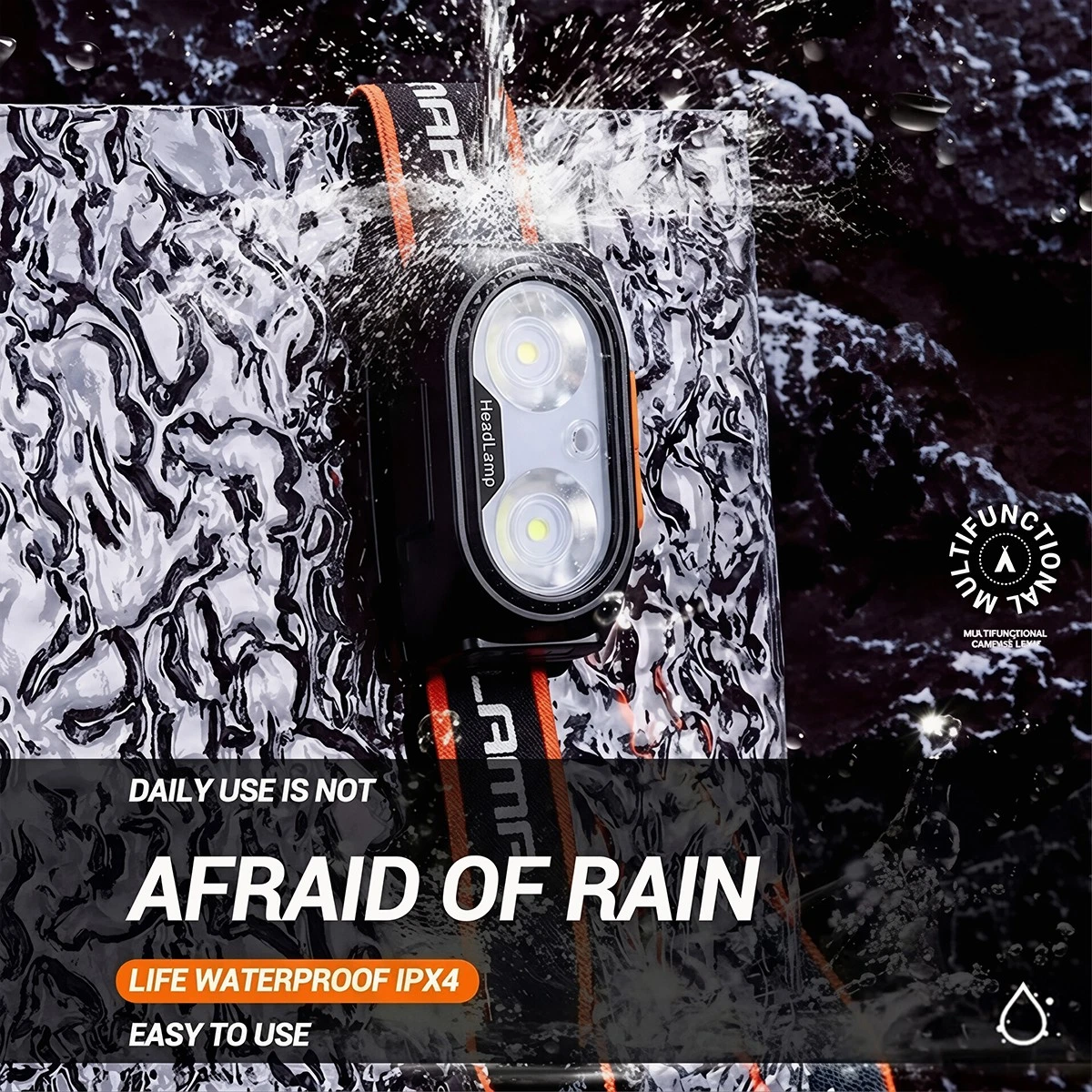 Headlamp Rechargeable Super Bright LED Head Light Forehead Flashlight Fr Outdoor, view 7