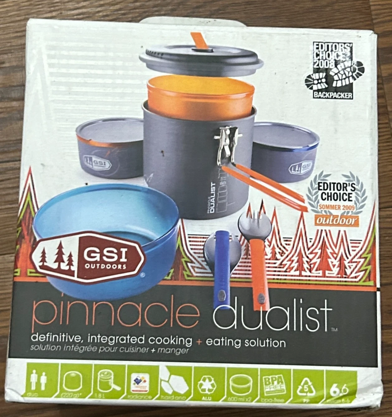 GSI Outdoors Pinnacle Dualist Cooking + Eating Set for 2 People | New in Box