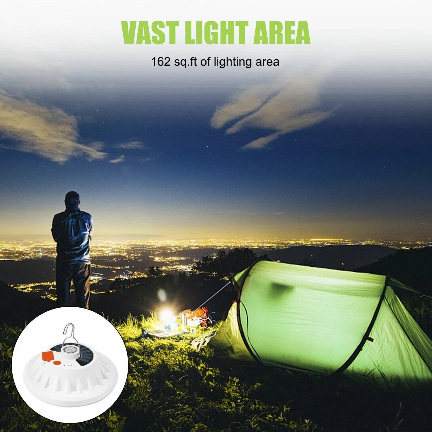Rechargeable 60 LED Outdoor Camping Tent Light USB & Solar Lantern Hiking Lamp, view 10